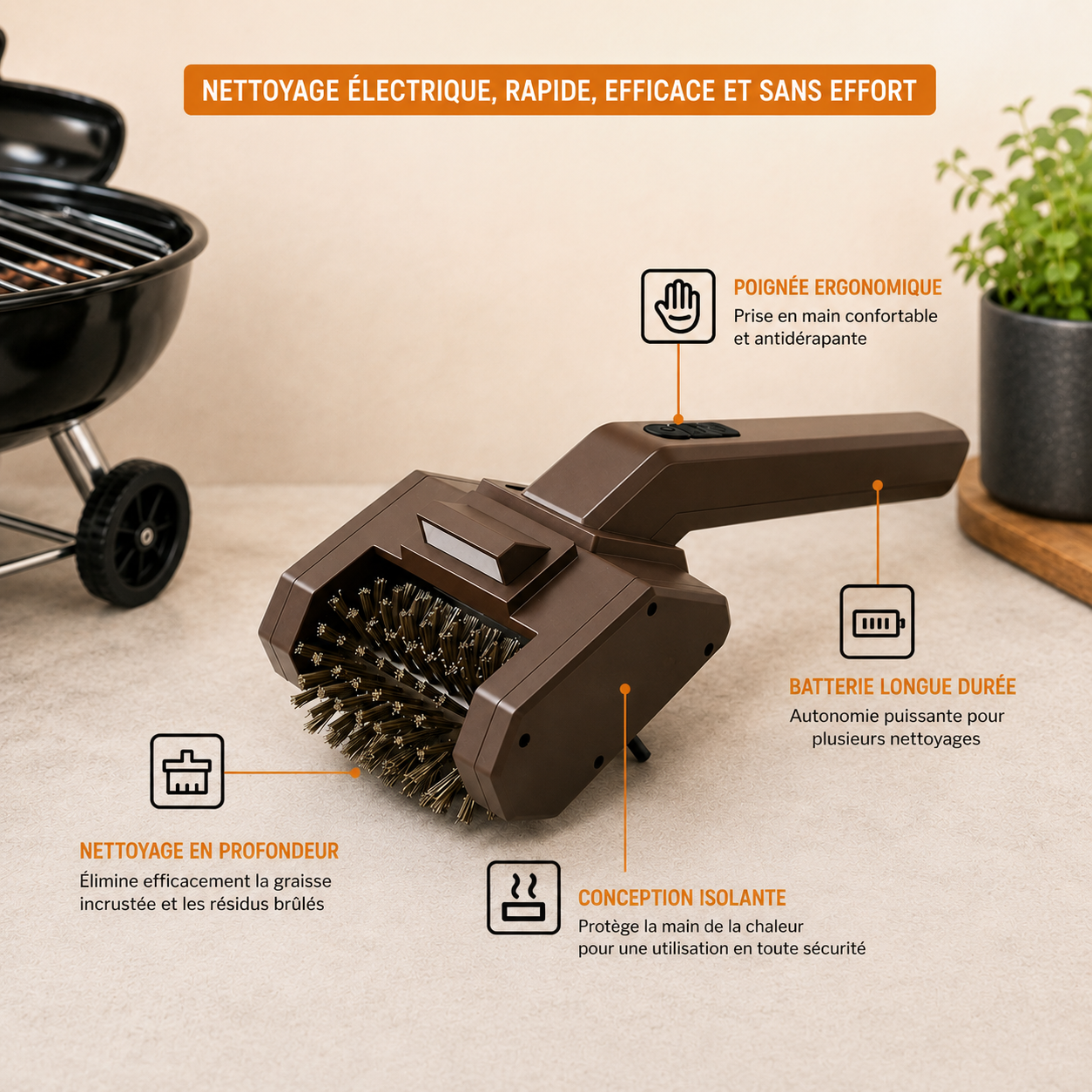 BarbaClean - La brosse électrique qui nettoie ta grille en 30 secondes